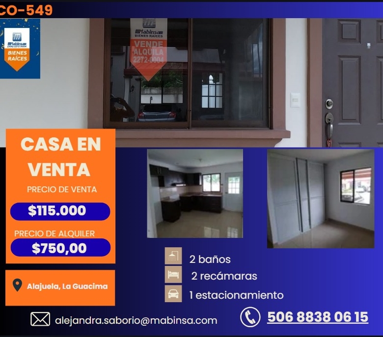  🏡✨ CO-549   CONDOMINIO HABITACIONAL EN LA GUACIMA DE ALAJUELA