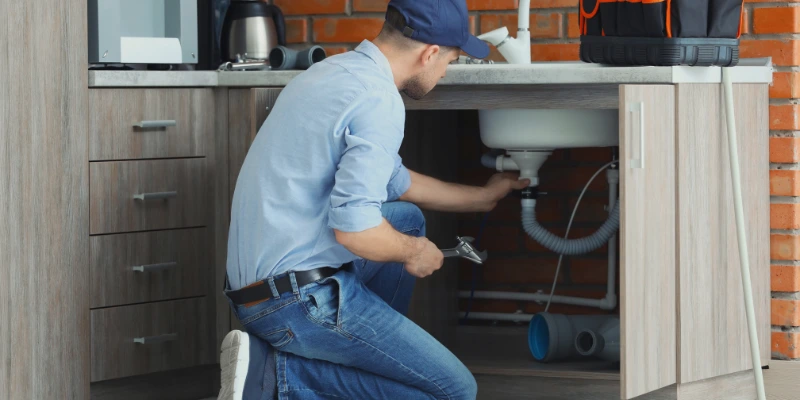 Técnico handyman realizando mantenimiento general en condominio en Costa Rica con herramientas y uniforme profesional. servicio de handyman en condominios