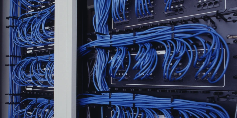 cableado estructurado profesional. Instalación profesional de cableado estructurado en oficina corporativa.