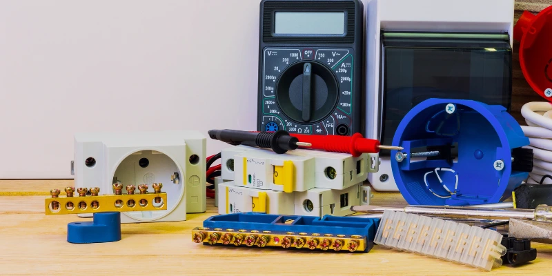 Técnico instalando tablero eléctrico moderno en condominio antiguo de Costa Rica