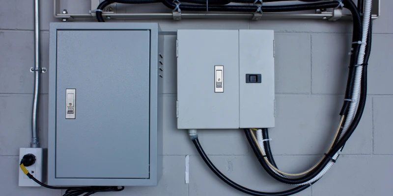 Técnicos realizando mantenimiento preventivo en un sistema de respaldo eléctrico de edificio