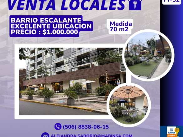 PI-52   VENTA 4 LOCALES COMERCIALES EN BARRIO ESCALANTE.