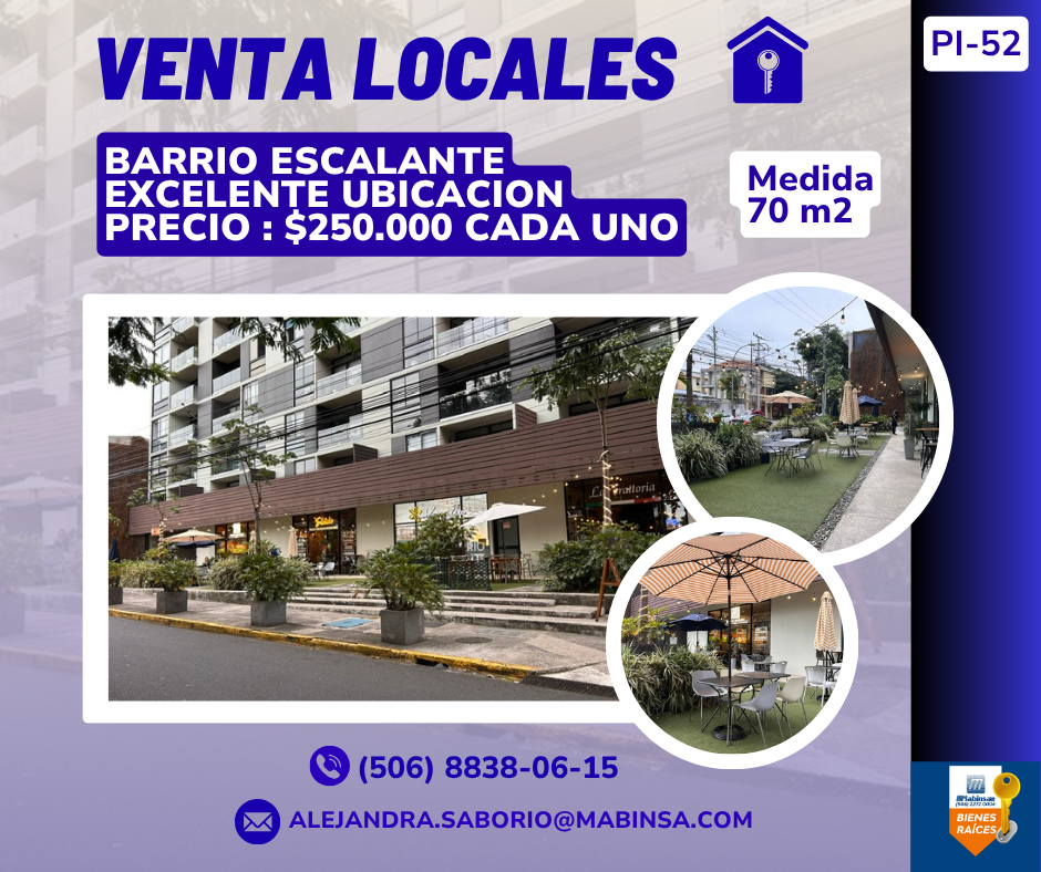 PI-52   LOCALES COMERCIALES EN BARRIO ESCALANTE