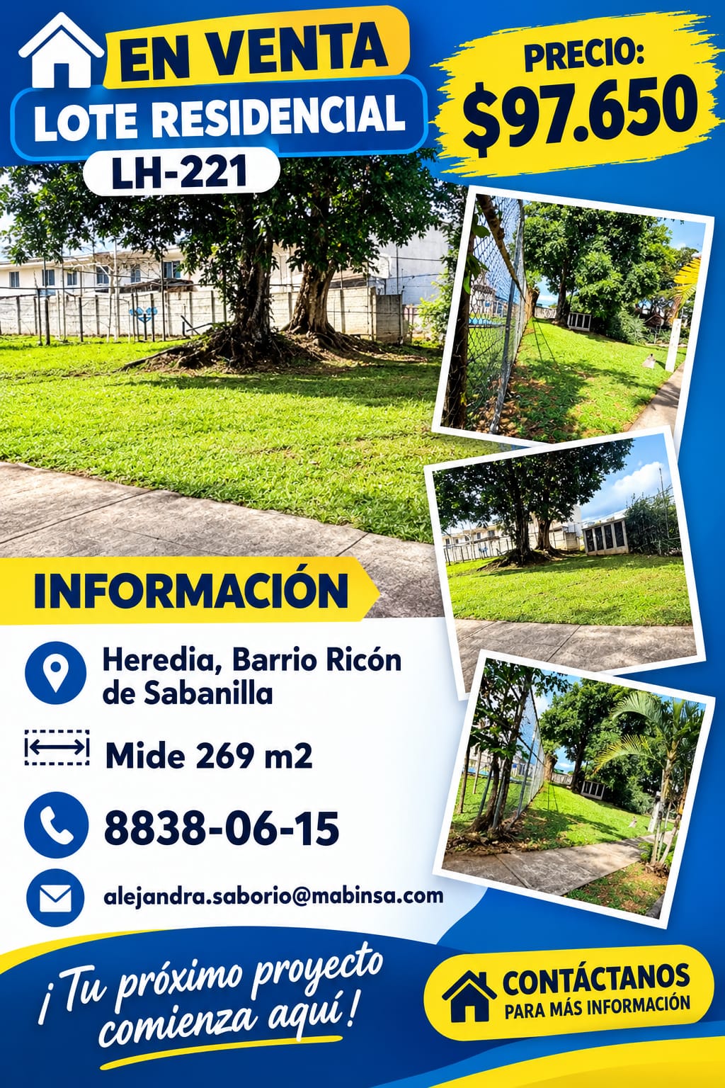 🌄LH-221 VENTA DE LOTE HABITACIONAL HEREDIA